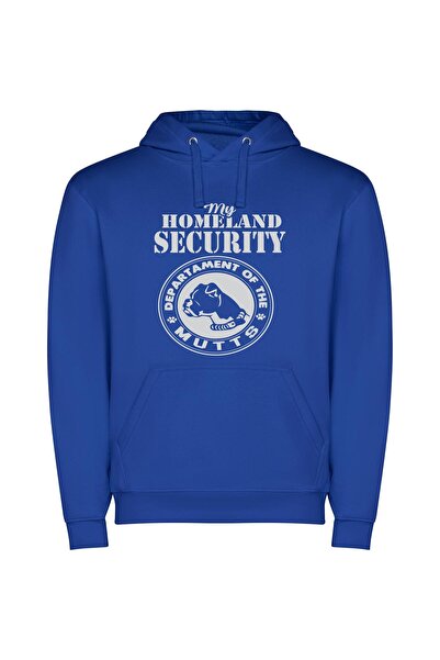 iLovePrints HomeSec K9 Guard Φούτερ με κουκούλα σε χρώμα Μπλε