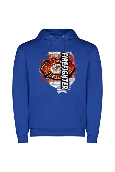 iLovePrints Fierce Heroic Dedication: Chicago Φούτερ με κουκούλα σε χρώμα Μπλε