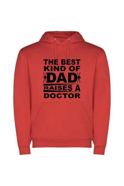iLovePrints Doctor Dad: The Ultimate Φούτερ με κουκούλα σε χρώμα Κόκκινο
