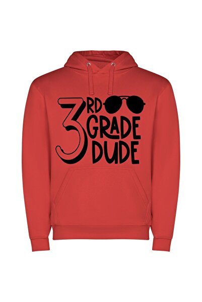 iLovePrints Pro Grad Black&White Logo Φούτερ με κουκούλα σε χρώμα Κόκκινο