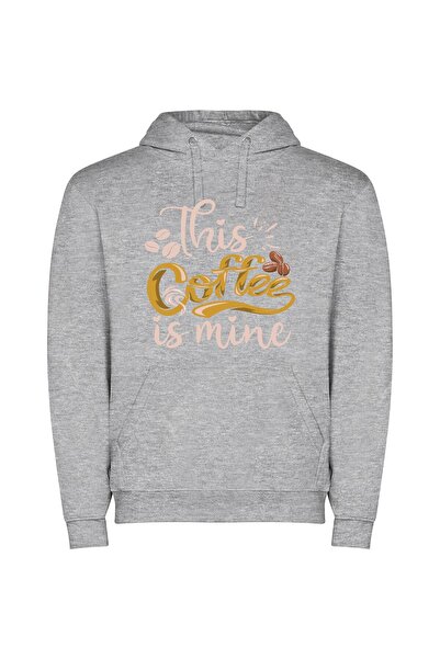 iLovePrints Coffee Elixir: Savor & Celebrate Φούτερ με κουκούλα σε χρώμα Γκρι