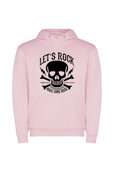 iLovePrints Rock & Danger Anthem Φούτερ με κουκούλα σε χρώμα Ροζ