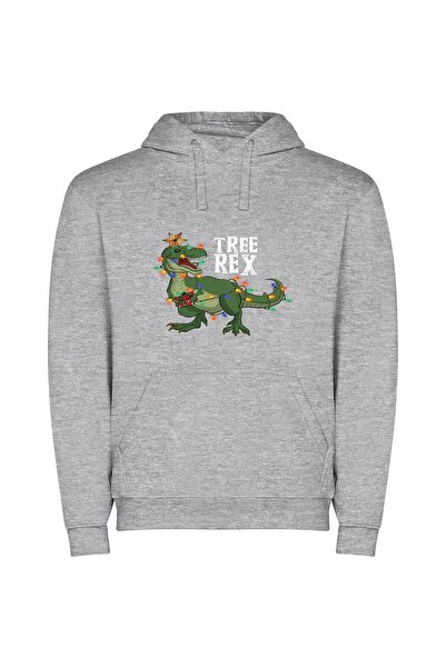 iLovePrints Stellar Steampunk T-Rex Φούτερ με κουκούλα σε χρώμα Γκρι