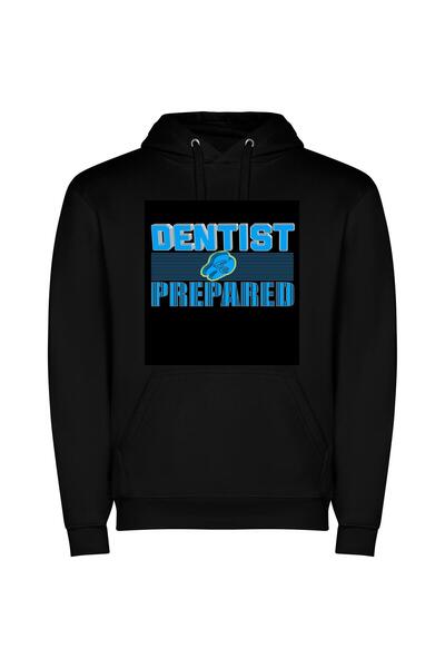 iLovePrints Colorful Dental Dedication Φούτερ με κουκούλα σε χρώμα Μαύρο