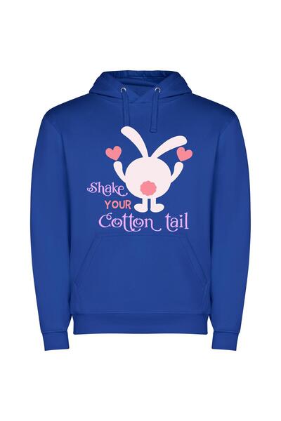 iLovePrints Cotton Candy Bunny Love Φούτερ με κουκούλα σε χρώμα Μπλε