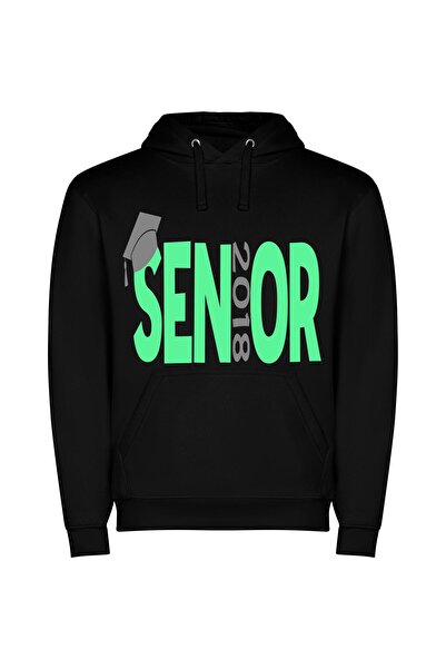 iLovePrints Cap & Class 2018 Φούτερ με κουκούλα σε χρώμα Μαύρο