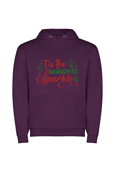 iLovePrints Season of Sparkle Φούτερ με κουκούλα σε χρώμα Μωβ