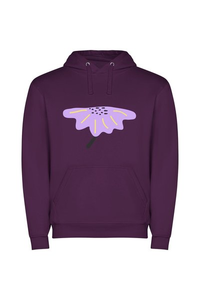 iLovePrints Dotted Violet Blossom Φούτερ με κουκούλα σε χρώμα Μωβ