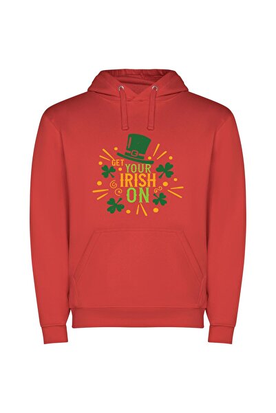 iLovePrints Irish Youtuber's Lucky Charm Φούτερ με κουκούλα σε χρώμα Κόκκινο