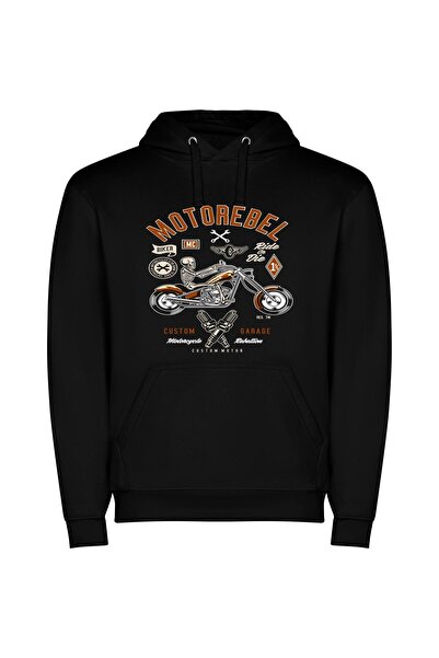 iLovePrints Revving Artistic Motorcycle Inspiration Φούτερ με κουκούλα σε χρώ...
