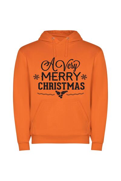 iLovePrints Holly Snowfall Elegance Φούτερ με κουκούλα σε χρώμα Πορτοκαλί