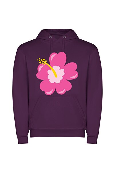 iLovePrints Blooming Colors Φούτερ με κουκούλα σε χρώμα Μωβ