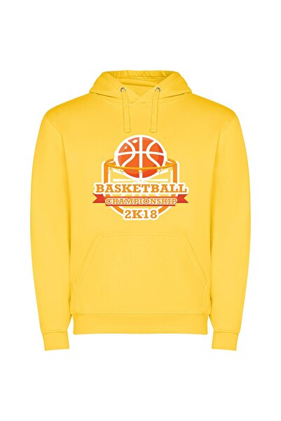 iLovePrints Elite Hoops: 8k Championship Φούτερ με κουκούλα σε χρώμα Κίτρινο