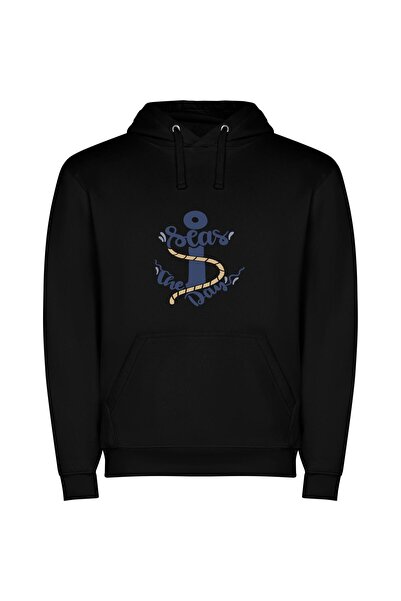 iLovePrints Sailor's Serene Escape Φούτερ με κουκούλα σε χρώμα Μαύρο