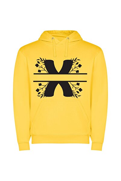 iLovePrints Monochrome Boot Graphic Φούτερ με κουκούλα σε χρώμα Κίτρινο