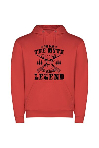 iLovePrints Wild Hunt Leather Style Φούτερ με κουκούλα σε χρώμα Κόκκινο