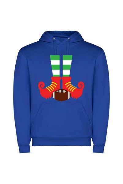 iLovePrints Artistic Football Fever Φούτερ με κουκούλα σε χρώμα Μπλε