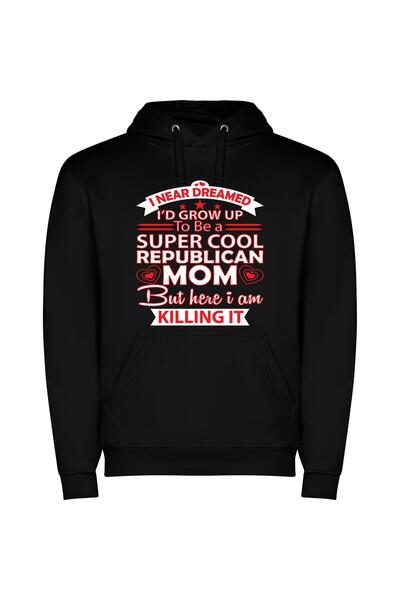 iLovePrints Super Cool Grown-Up Φούτερ με κουκούλα σε χρώμα Μαύρο