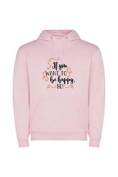 iLovePrints Euphoric Bliss: Embrace Happiness! Φούτερ με κουκούλα σε χρώμα Ροζ