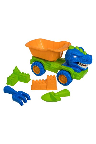 Zâna Casei Set de plajă - Camion dinozaur pentru nisip și 5 accesorii 40x17x23cm