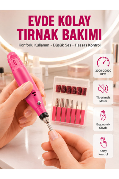 teknodayım 6-Blade Electric Manicure Pedicure Set New Generation