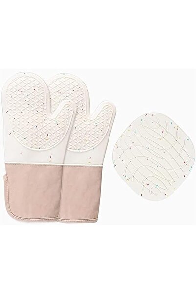 Yelajoy 2Pack Extra Long Oven Mitts and Pot Holders Sets, Heat Resistant Sili...