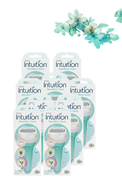 Schick Intuition 9 قطع شفرات حلاقة للعناية الحساسة مع الألوة فيرا والشاي الأخ...