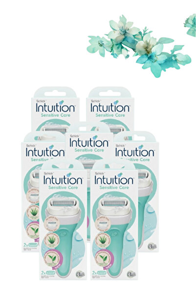 Schick Intuition 7 قطع شفرات حلاقة للعناية الحساسة مع الألوة فيرا والشاي الأخ...