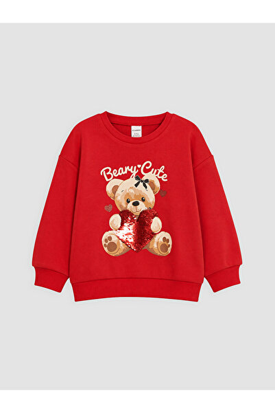 LC Waikiki Bear Teddy Printed Girls' Sweatshirt 2-Piece Set