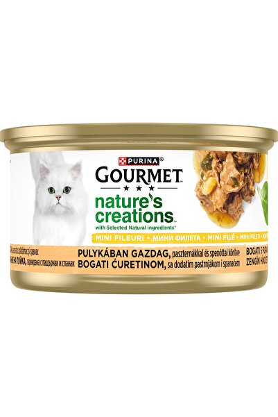 OEM Hrană umedă pentru pisici cu carne de curcan şi spanac, 85 g