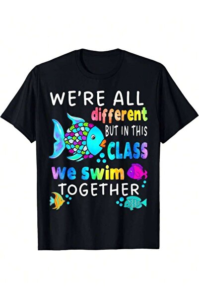 135 Men's "We're All Different But We Swim Together" Inclusive Diversity T-Sh...