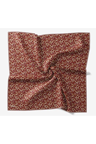 Silk Home Soft Eşarp Kırmızı Gold Geometrik Desen