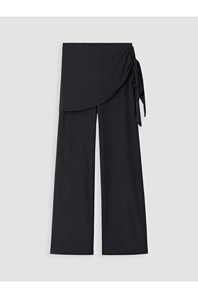 LC Waikiki Anthracite Shawl Tie Modal Blend Women's Trousers