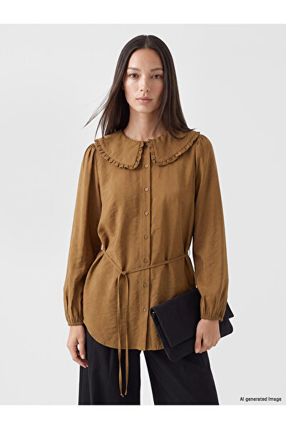 LC Waikiki Brown Baby Collar Modal Blended Women's Shirt Tunic