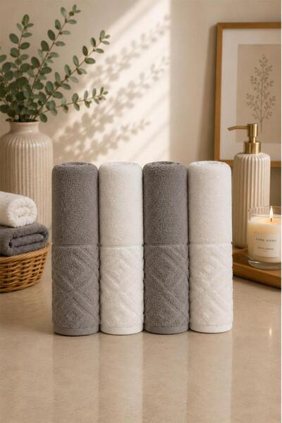 Çeyiz Diyarı Lina Hammam Set 4 Pieces Gray - Light Powder
