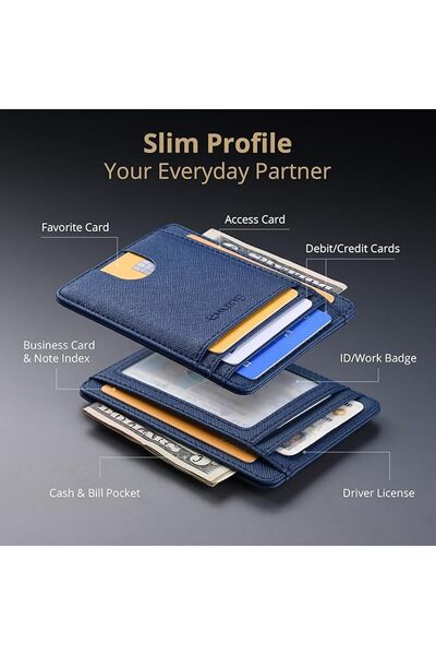 Buffway Mens RFID Blocking Slim Bifold Wallet Minimalist Leather Small Wallet...