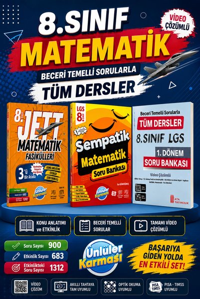 Ünlüler Karması Yayınları 8.Sınıf Jett Matematik Fasikülleri-Sempatik Matemat...