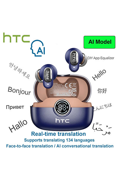 choice2 سماعة أذن بلوتوث HTC NE79 للترجمة الفورية بتقنية الذكاء الاصطناعي، صو...