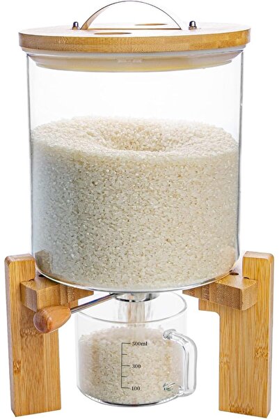 GENERAL Flour and Cereal Container, Rice Dispenser 5L/8L, Creative Glass Food...