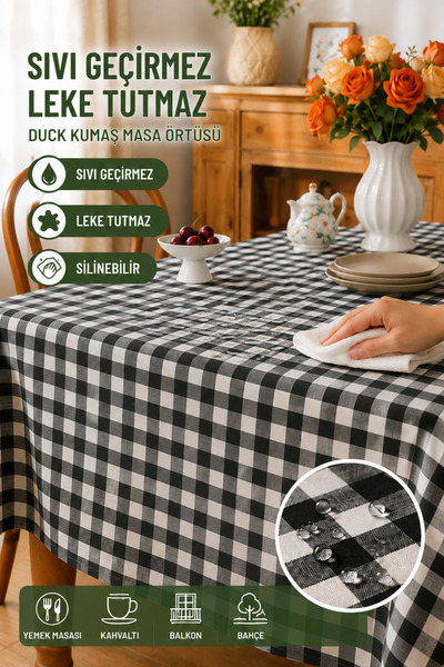Soft Kare مفرش طاولة من قماش Pötikare Duck - مقاوم للسوائل، مقاوم للبقع، قابل...