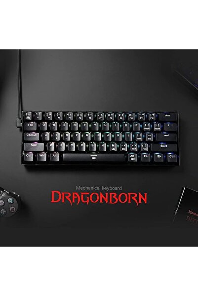REDRAGON , Dragonborn 61 Keys Compact RGB Mechanical Gaming Keyboard with Tac...