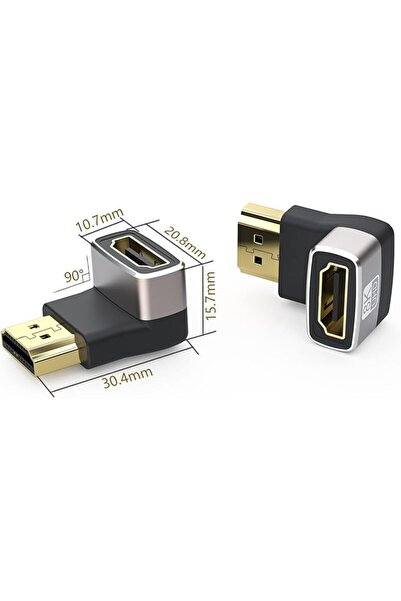 GENERAL محول HDMI ذكر إلى أنثى مطلي بالذهب بزاوية 90 درجة، يدعم تقنية 3D و8K،...