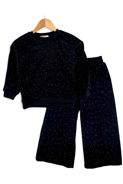 Egelite Girl's Stoned Winter 3-Threaded Cotton Set, 5-6-7-8-9-10 Years Old, W...