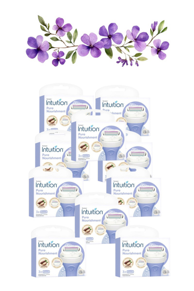 Schick Intuition 10 Pieces Pure Nourishment Women's Razor Refills Pack of 3