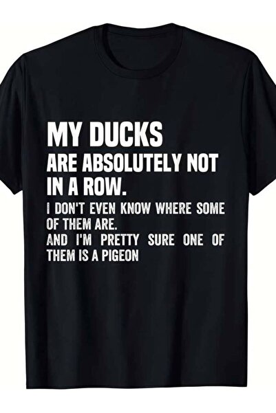 4Car تي شيرت رجالي بطبعة "My Ducks Are Not In A Line" - تي شيرت برقبة دائرية ...