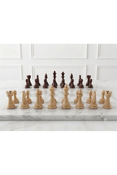 Generic Brand Wooden Chess Set Large Size - Solid Beech Wood