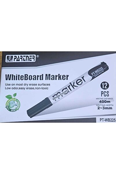 Partner WHITE BOARD MARKER BLACK 12 PCS 2-3MM