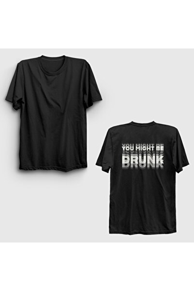 Presmono تي شيرت أسود للجنسين مطبوع عليه You Might Be Drunk 619430tt