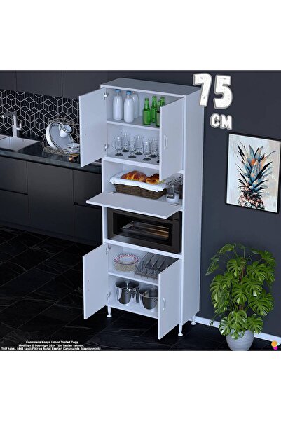 Eliusta Işıl 75 cm Mikrodalga/Fırın Dolabı Kapaklı Orta Bölmeli Çok Amaçlı Ki...