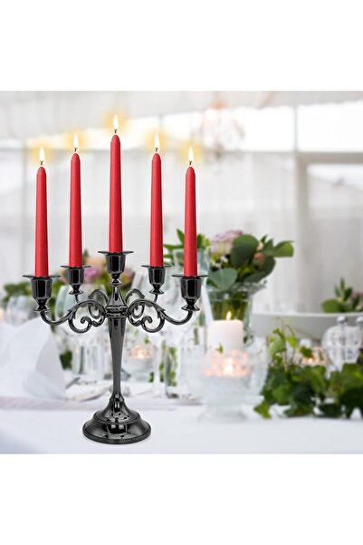 HALAMODO Gold Metal Candle Holder 3-arms Candle Stand 27cm Tall Wedding Event...